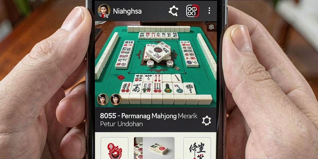 Tampilan gameplay <strong>8055</strong> menampilkan aksi Mahjong yang seru.