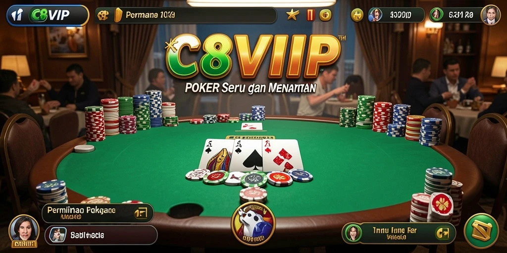 Gameplay seru C8VIP menampilkan aksi poker yang mendebarkan.