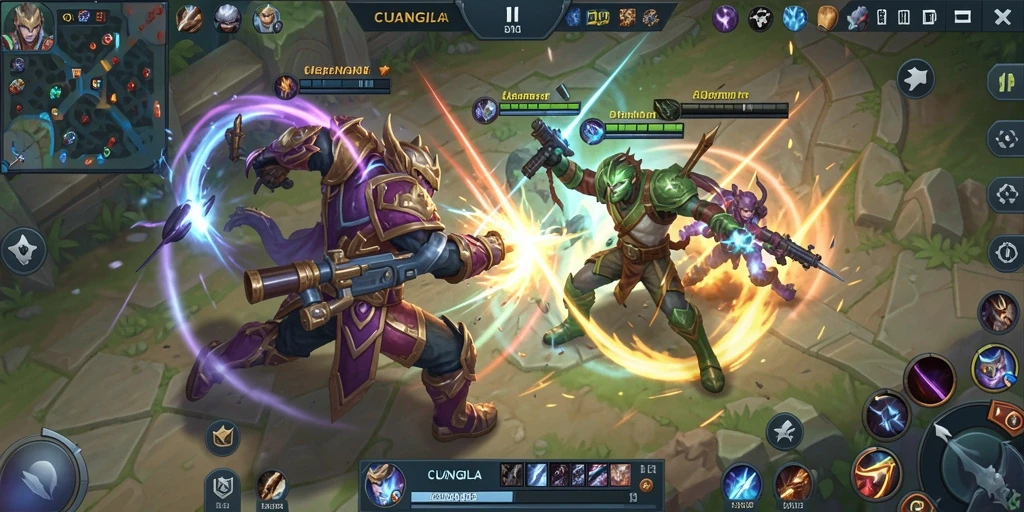 Tampilan seru dari gameplay CUANGILA dalam pertarungan tim.