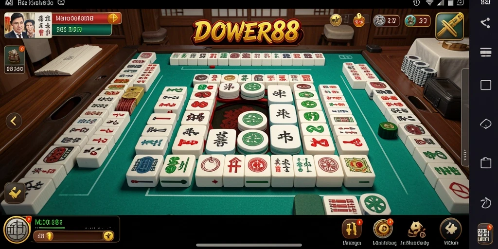 Tampilan menarik dari permainan Mahjong di DOWER88.