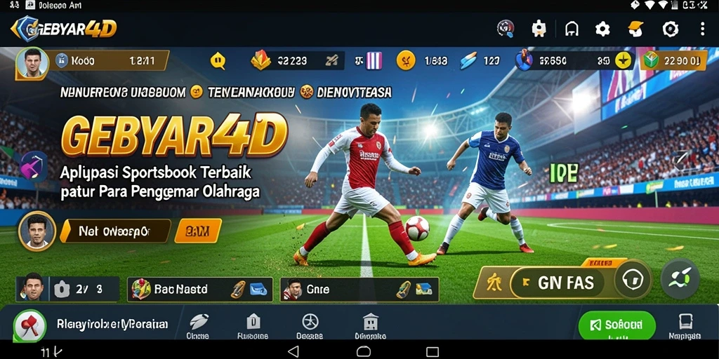 Tampilan gameplay utama GEBYAR4D saat taruhan olahraga.