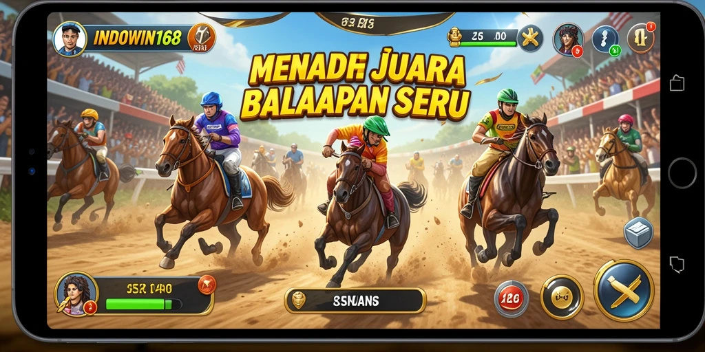 Screenshot dari gameplay balapan mendebarkan INDOWIN168.
