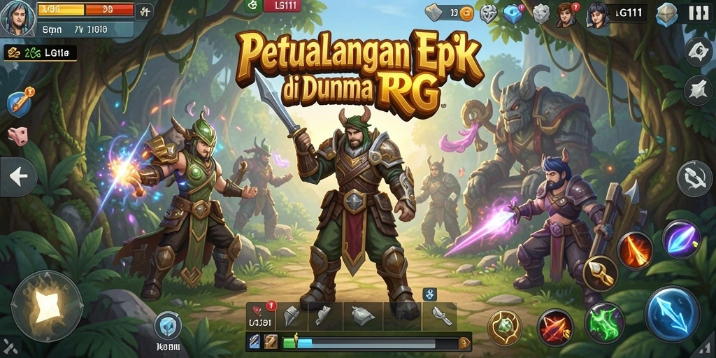 Screenshot utama LG111 menunjukkan aksi seru dalam dunia RPG.