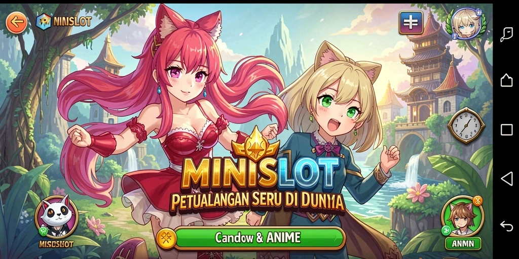 Tampilan gameplay seru dengan karakter anime favorit.