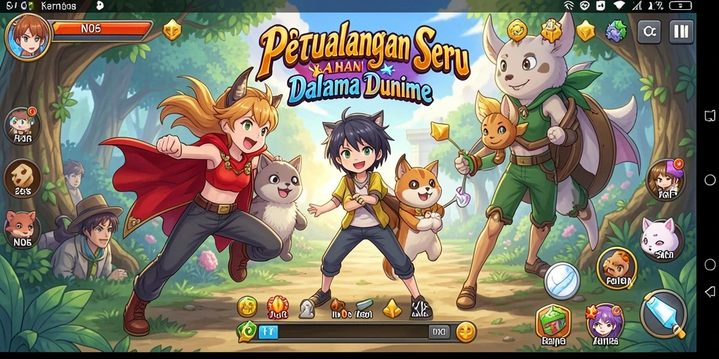 Tampilan gameplay N06 yang penuh warna dan menarik.
