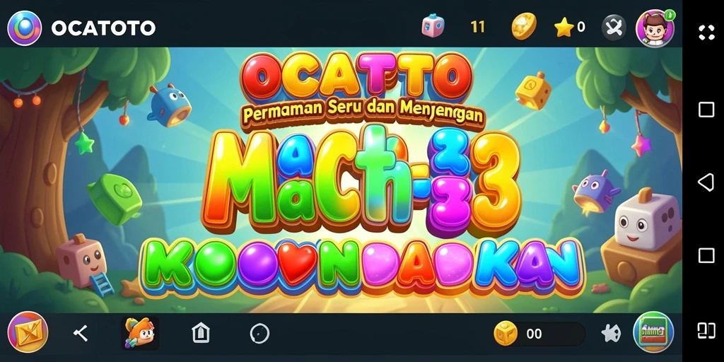 Gameplay OCATOTO dengan elemen penuh warna dan tantangan seru.