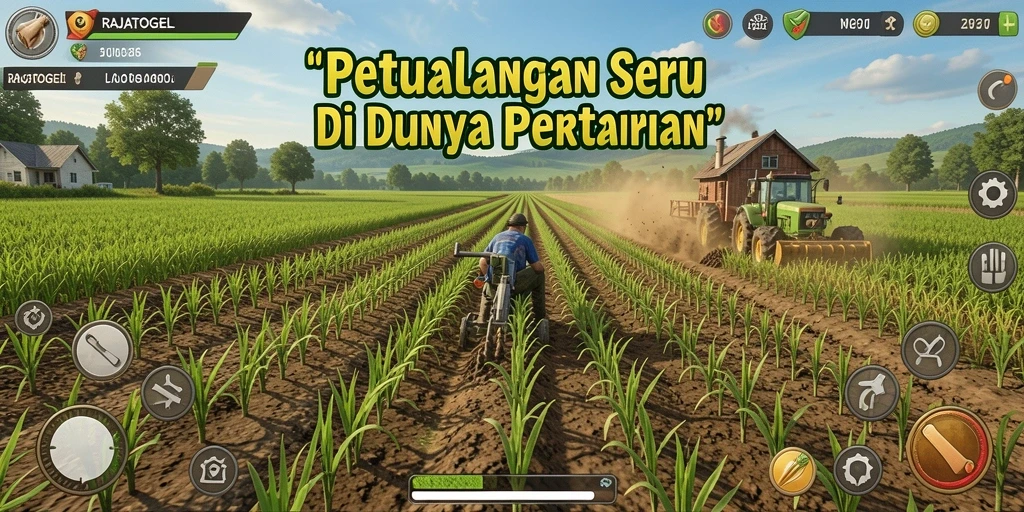 Screenshot gameplay RAJATOGEL yang penuh warna dan menarik di dunia pertanian.