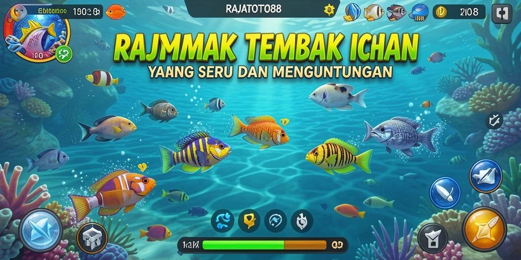 Tampilan gameplay seru dari RAJATOTO88 saat memburu ikan.