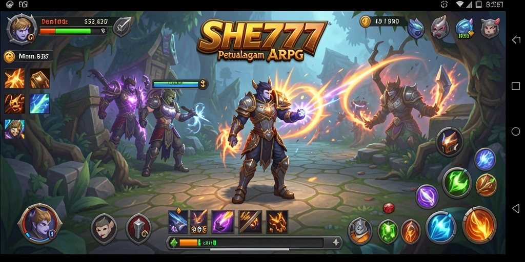 Tampilan gameplay seru dalam petualangan ARPG SHE777.