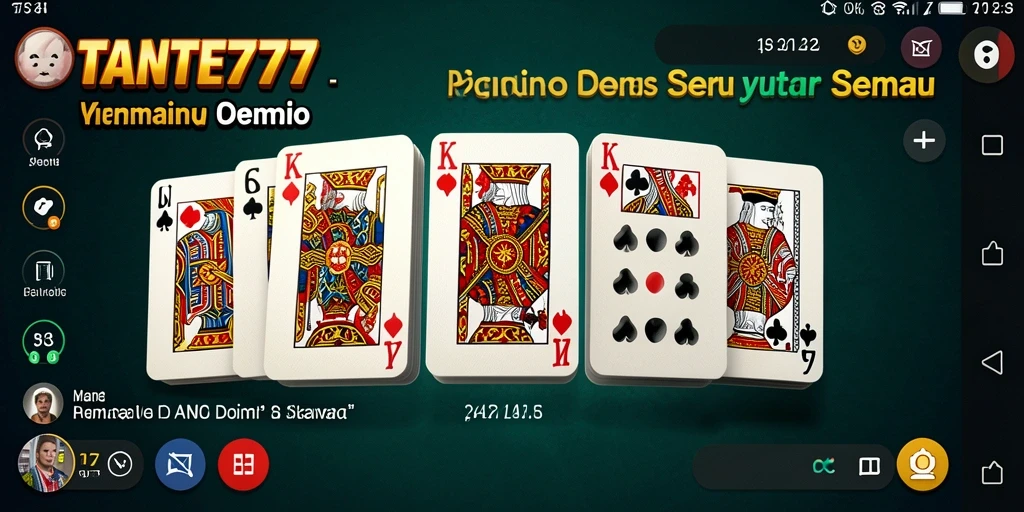 Tampilan gameplay seru TANTE777 yang menampilkan pertandingan Domino.