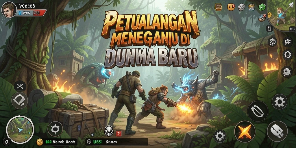 Screenshot gameplay VC55 menunjukkan aksi petualangan yang mendebarkan.