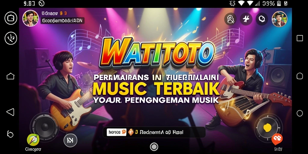Tampilan gameplay WATITOTO dengan suasana musik yang seru.