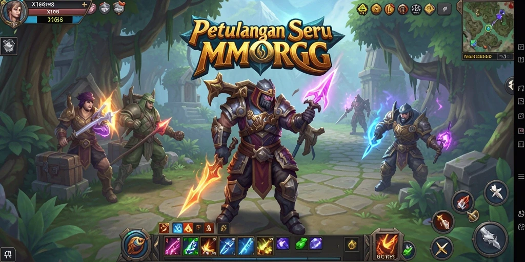 Tampilan screenshot X168 menampilkan aksi seru dalam pertempuran MMORPG.